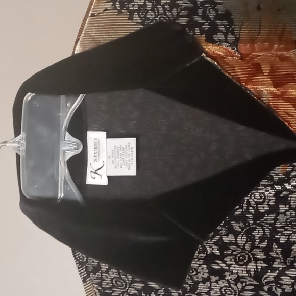 K Studio Dark Flowered Single Button Jacket Size 16 - Picture 4 of 8